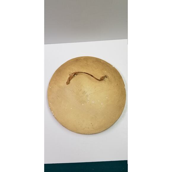 Vintage Chalkware Wall Plaque, 3D Plate Plaster Large Round, Victorian Style - Picture 6 of 6